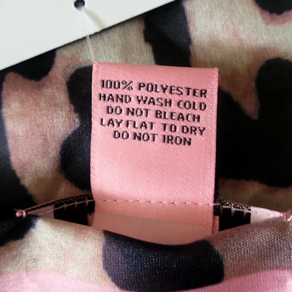 Juicy Couture Leopard Multiway Satin Square Scarf Petal Pink Trim 36 X 36 NWT